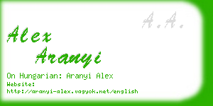alex aranyi business card